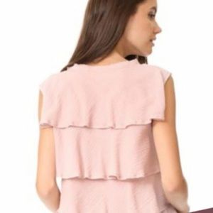 🩷AMO Blush Pink Ruffle Back Sleeveless Top